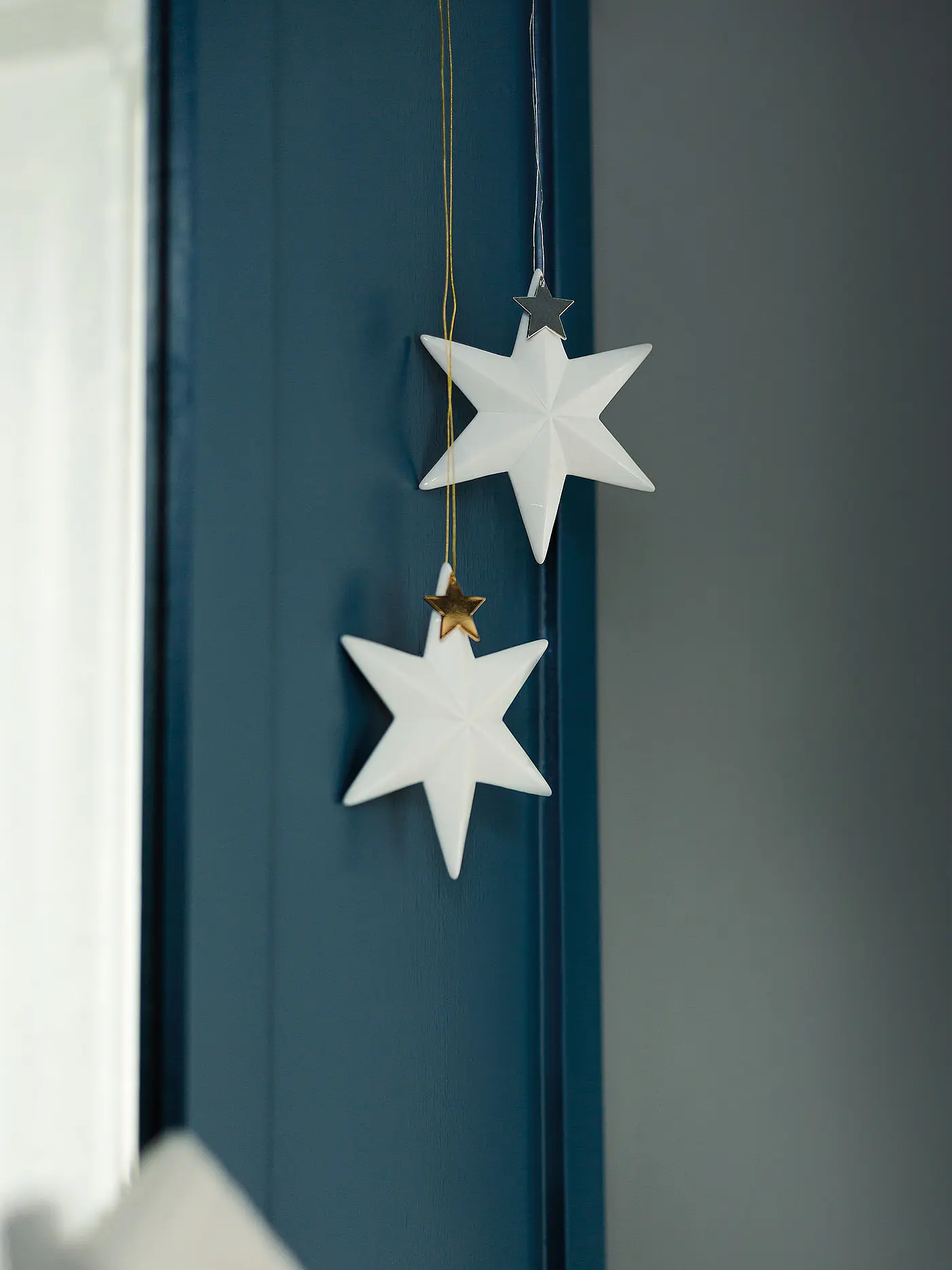 RAEDER | Weihnachts Porzellanstern Goldstern 10cm Weiss | 